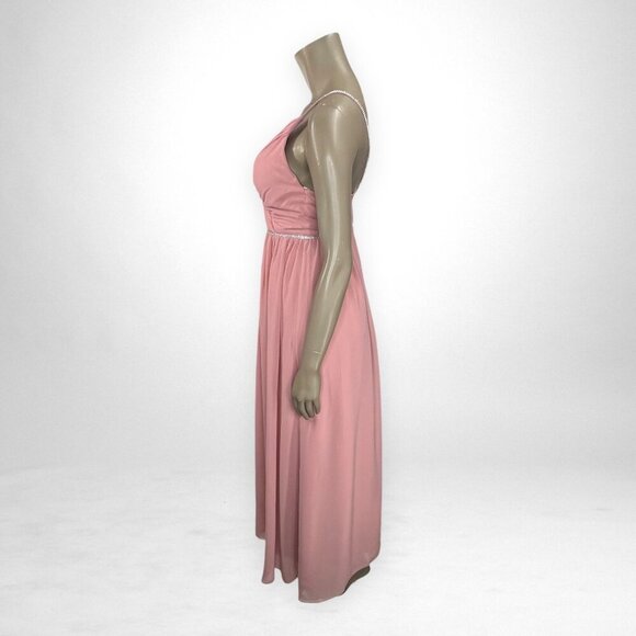 CHRISTINA WU‎ 6 Chiffon Mauve Gown With Rhinestone Straps & Waistline Bridesmaid - Picture 2 of 8